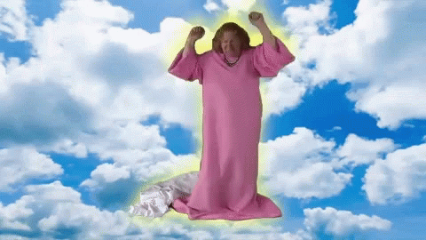 Woman Dancing In Heaven Clouds GIF
