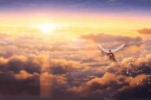 Heaven Angels In Clouds Animation GIF