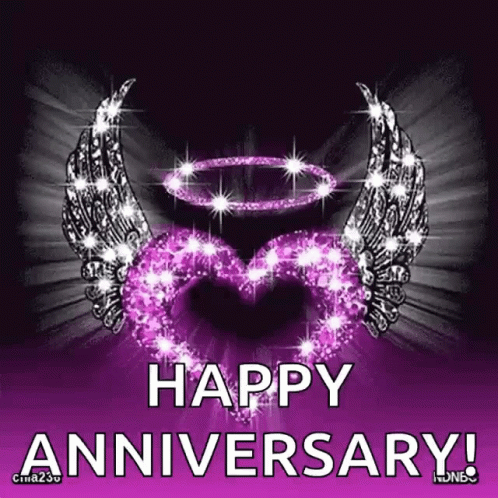 Heavenly Glitter Happy Anniversary GIF