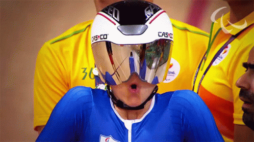 Heavy Deep Breathing Para-cycling Athlete GIF