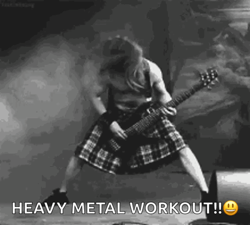 Heavy Metal Workout In Skirt GIF