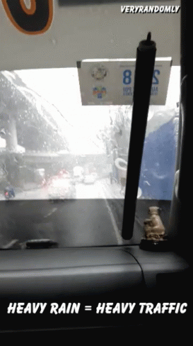 Heavy Rain = Heavy Traffic Is Displayed On The Screen GIF