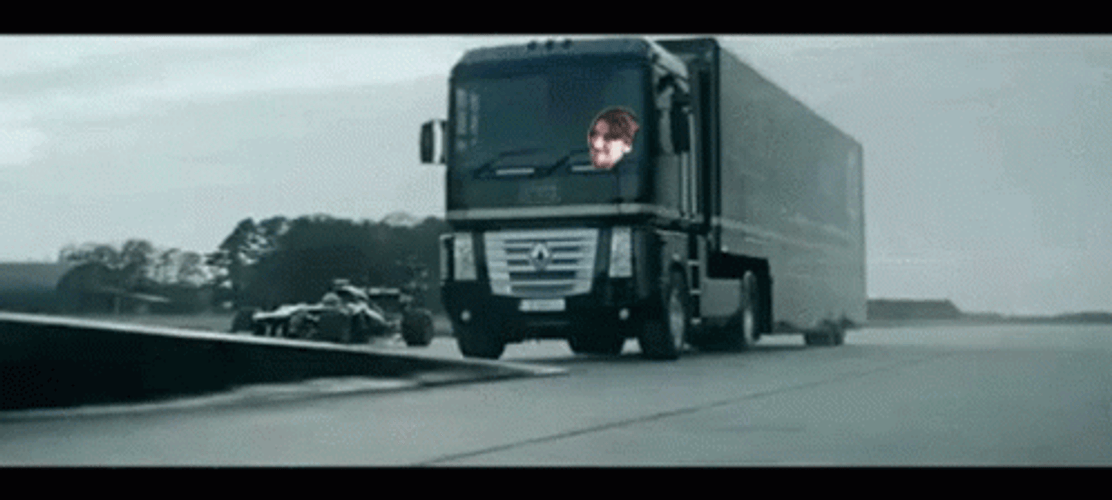 Heavy Truck Jumping Off Ramp GIF