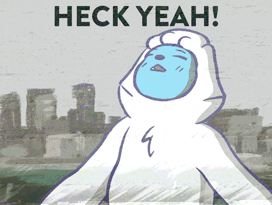 Heck Yeah Animated Yeti Dancing GIF