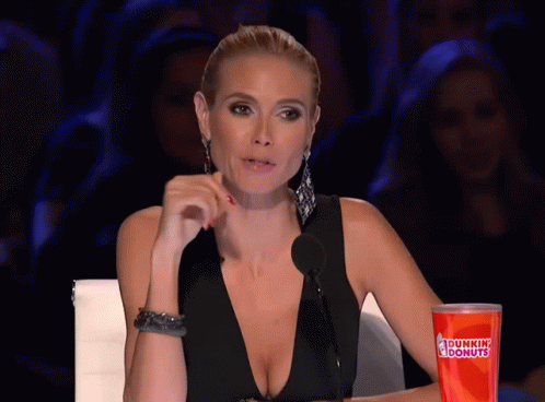 Heidi Klum Two Raising Finger GIF