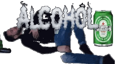 Heineken Beer Next To Man Lying On Floor