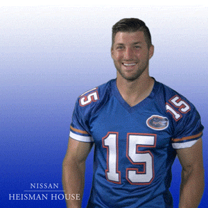 Heisman House Giggly Tim Tebow Thumbs Up GIF