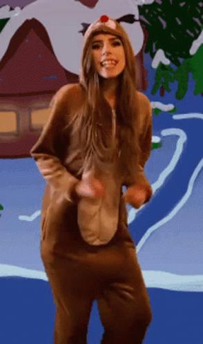 Hekimae Funny Dancing Reindeer GIF