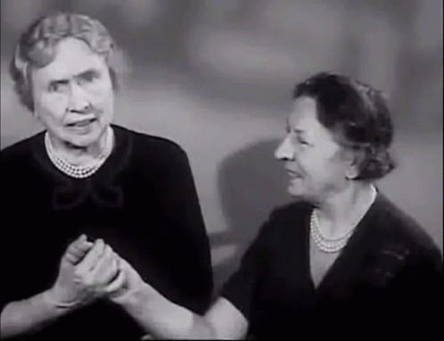 Helen Keller Talking Explaining GIF