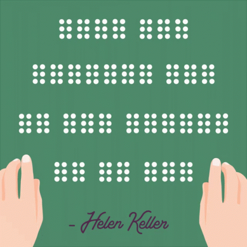 Helen Keller Words In Braille Book GIF