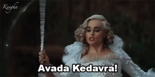 Helena Bonham Carter Avada Kedavra GIF