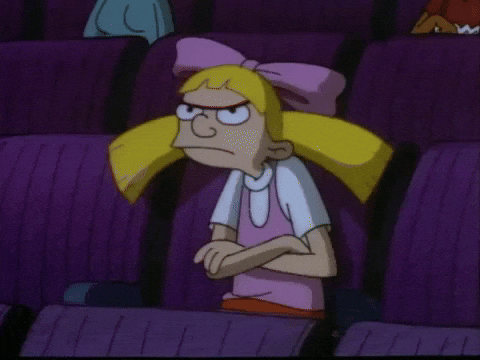 Helga Attentively Watching Nimona Movie GIF
