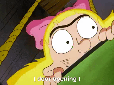 Helga Hiding Door Opening GIF