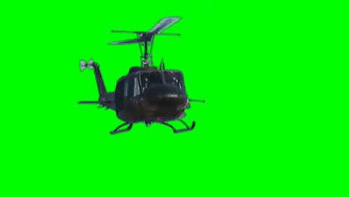 Helicopter Flying on Green Screen