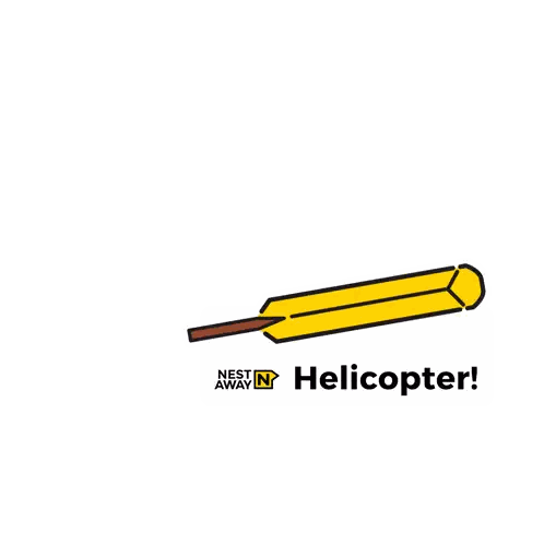 Helicopter With Nest Away Text