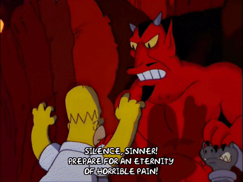Homer Simpson Burning In Hell GIF