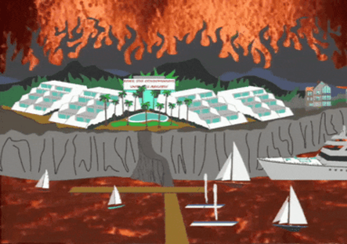 Hell Burning Sea Of Fire Animation GIF