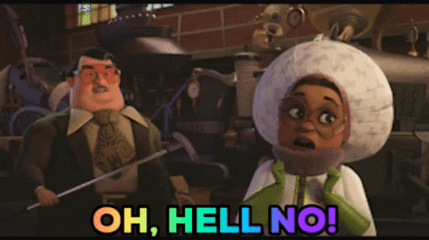 Hell To The Naw Scared Running Away Cartoon GIF