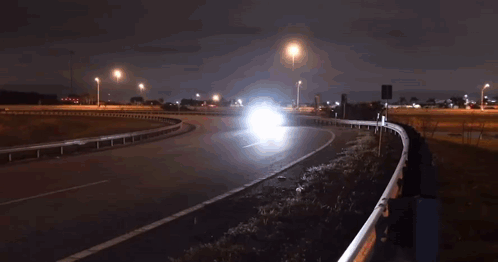 Hellcat Drifting Distant Night View GIF