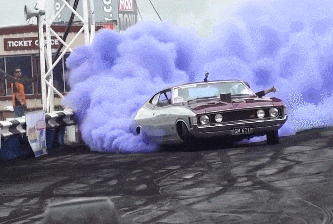 Hellcat Drifting Making Purple Smoke GIF