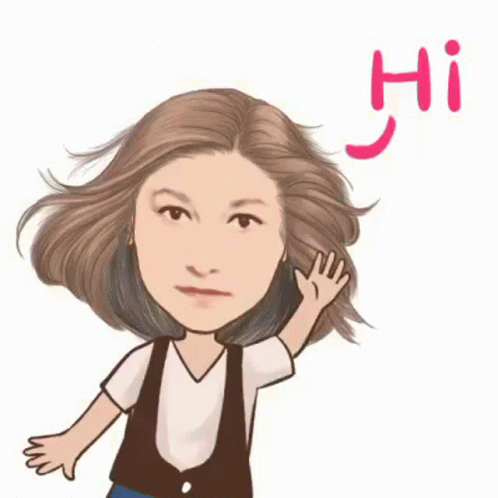 Hello Animated Cartoon Lady Hi Wave GIF