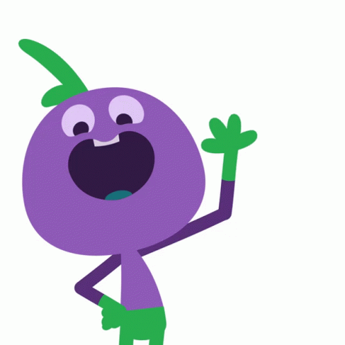 Hello Animated Eggplant Wave GIF