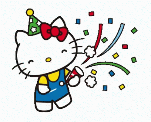Hello Animated Sanrio Kitty Party Poppers GIF