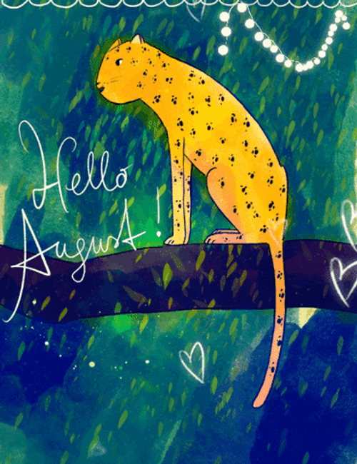 Hello August Paint GIF