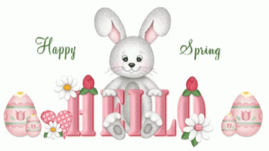 Hello Bunny Happy Spring GIF
