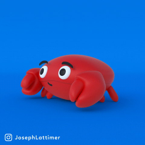 Hello Cartoon Crab Winky Face GIF