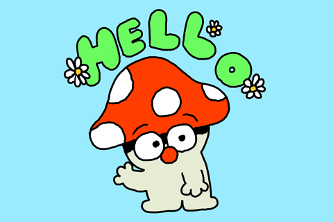 Hello Cute Mushroom GIF