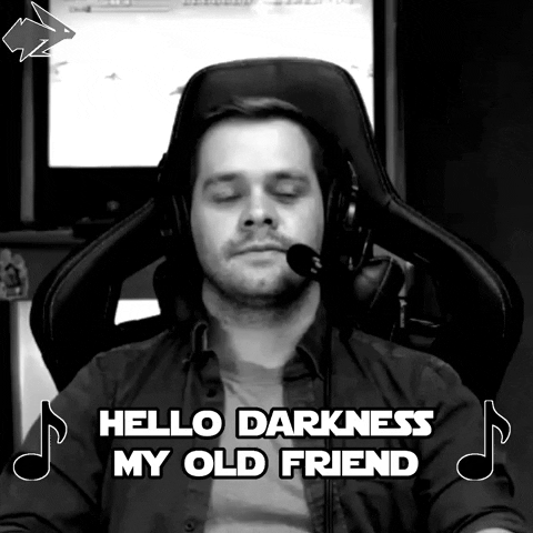 Hello Darkness My Old Friend Black And White GIF