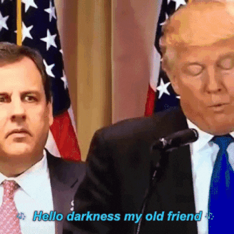 Hello Darkness My Old Friend Chris Christie GIF