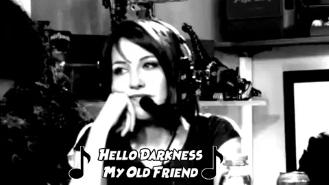 Hello Darkness My Old Friend Thinking GIF