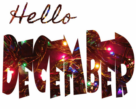 Hello December Christmas Lettering Design GIF