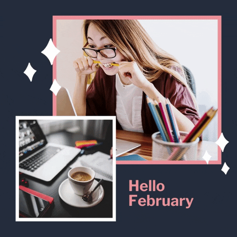 Hello February Lady Working GIF