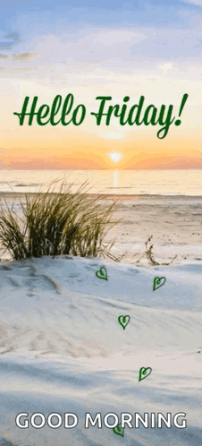 Hello Friday Beach Sand GIF