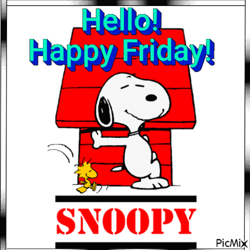 Hello Friday Snoopy Red House GIF