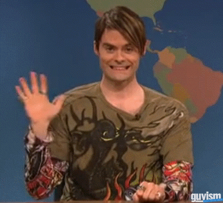 Hello Friends Bill Hader Waving GIF