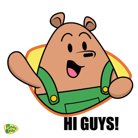 Hello Friends Pants Bear Waving GIF