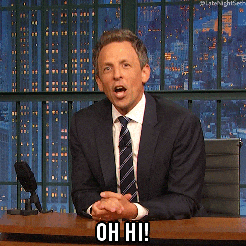 Hello Friends Seth Meyers GIF
