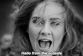 Hello From The Outside Adele Zoom With Caption GIF