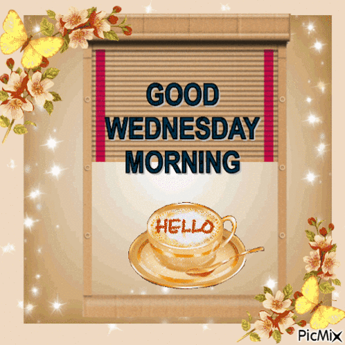 Hello Good Morning Wednesday Coffee GIF