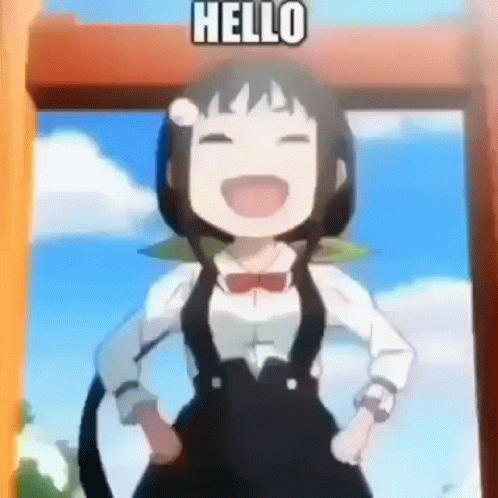 Hello Hi Meme Cute Anime GIF