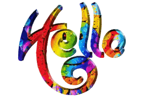 Hello in Colorful Font