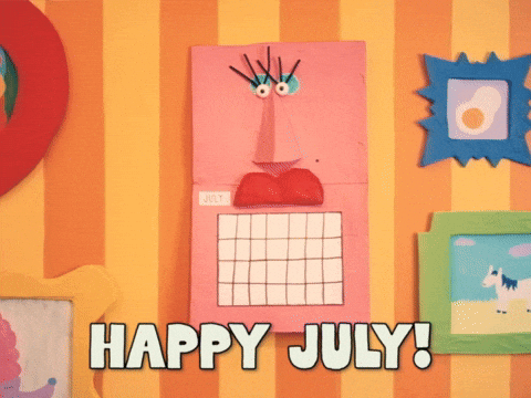 Hello July Cartoon Snail GIF