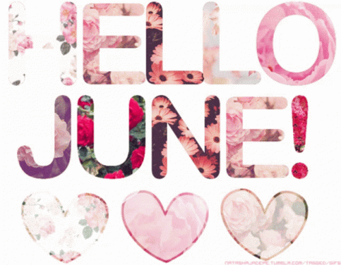 Hello June Sparkling Heart GIF