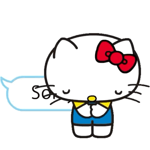 Hello Kitty And Black Cat With Skull GIF