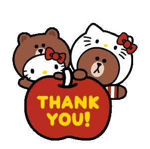 Hello Kitty and Brown Bears With Thank You