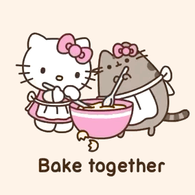 Hello Kitty And Friend Baking GIF